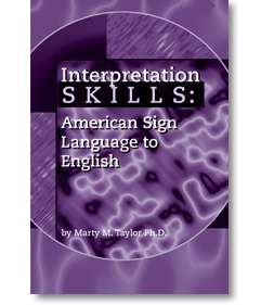 Purple book cover of Interpretation Skills: American Sign Language to English